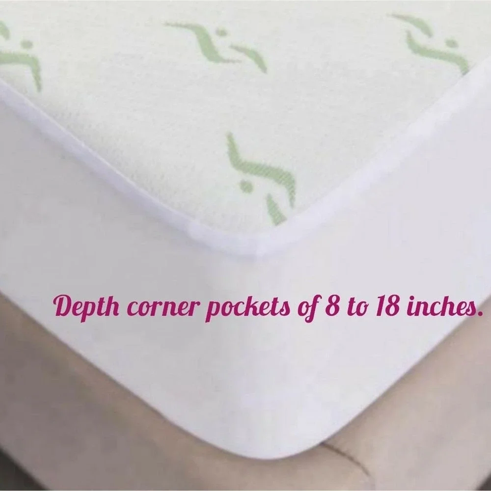 Twin Size Waterproof Bamboo Mattress‎ Protector With Pillowcase Protector Set